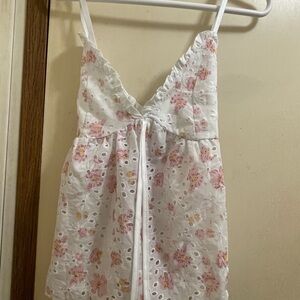 White Floral Eyelet Camisole